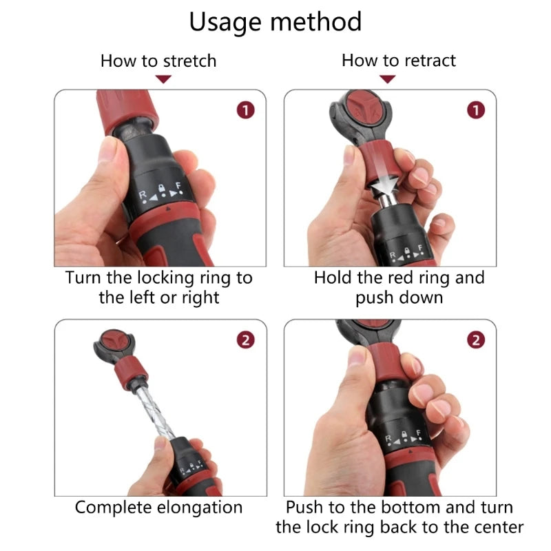 3/8" Ratsche mit drehbarem Kopf