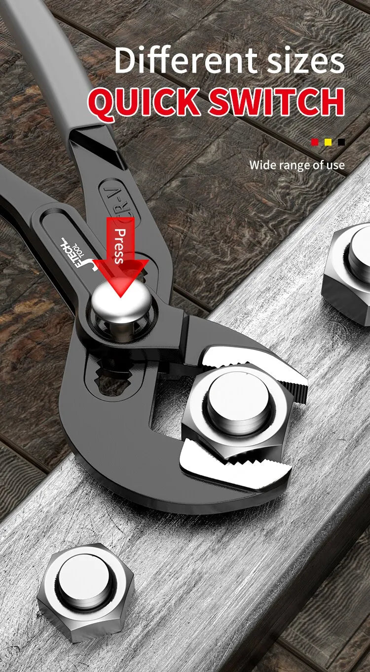 Wasserpumpenzange mit Knopfverstellung